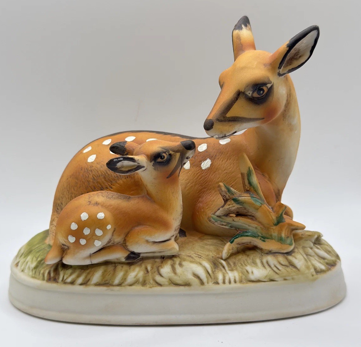 Vintage Ceramic Deer and Fawn Figurine
