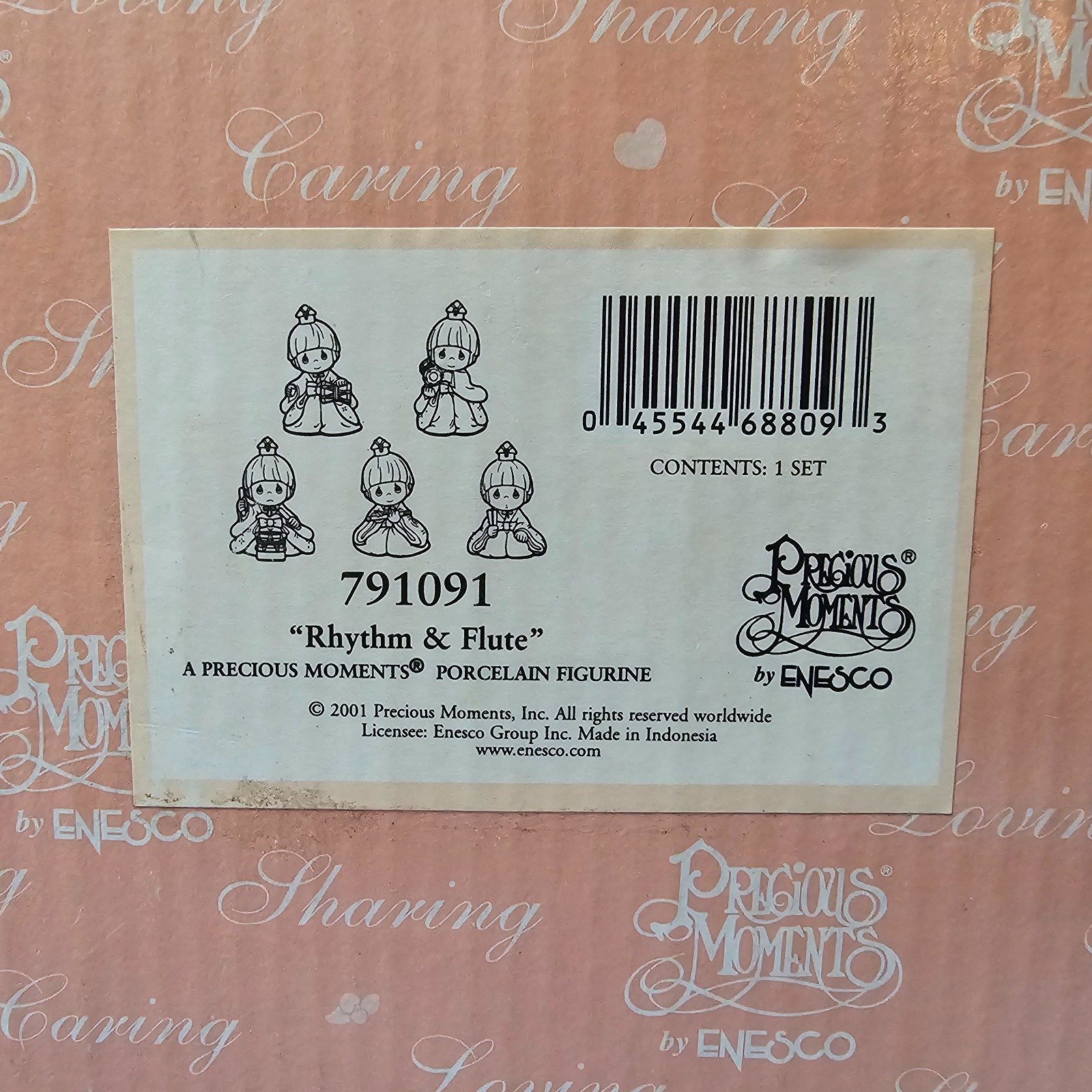 Precious Moments Japanese Rhythym & Flute 791091 Traditional Taiko Drummers EUC