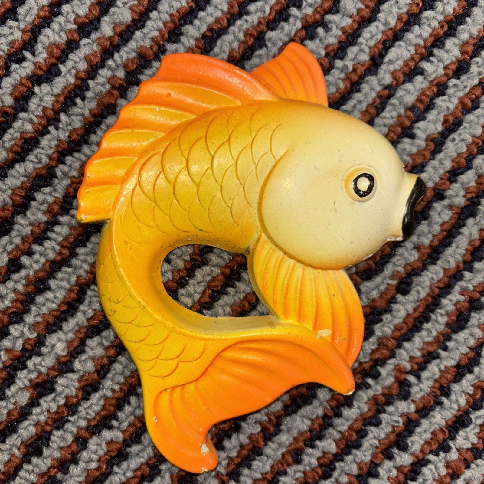 RETRO 1977 MILLER STUDIOS ORANGE FISH CHALKWARE WALL PLAQUES STAR FISHES