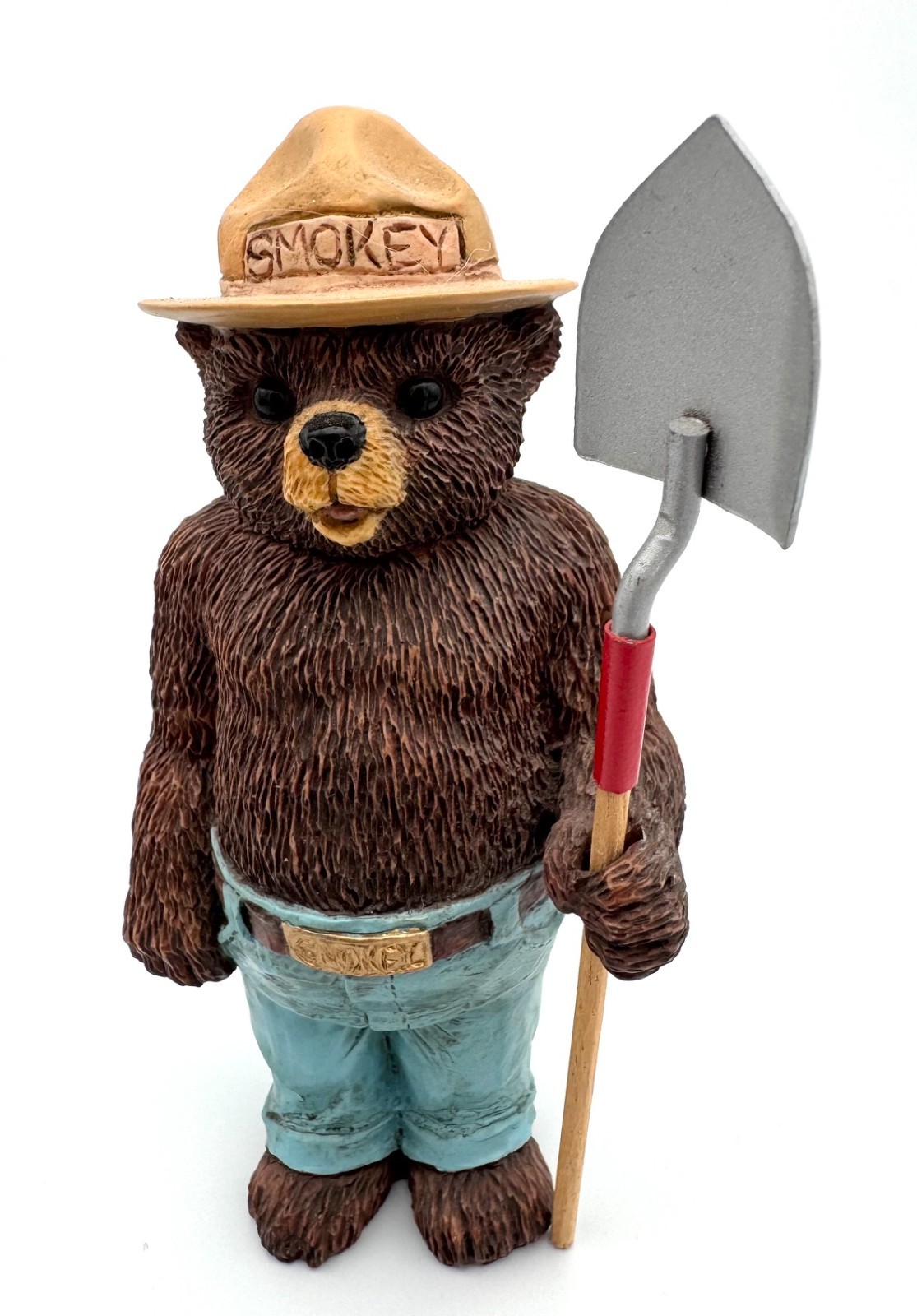 Rare, vintage, 4 3/4″ tall Smokey Bear porcelain figurine with removable shovel
