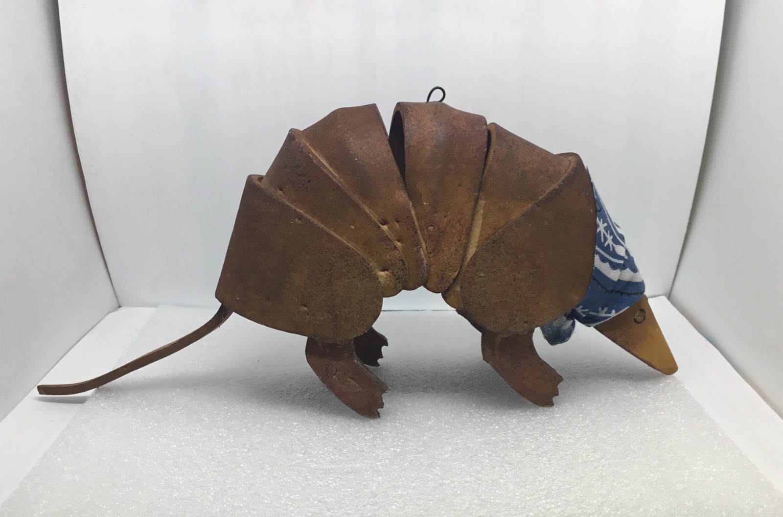 Vintage Armadillo Figure Made Of Leather Missing Eye