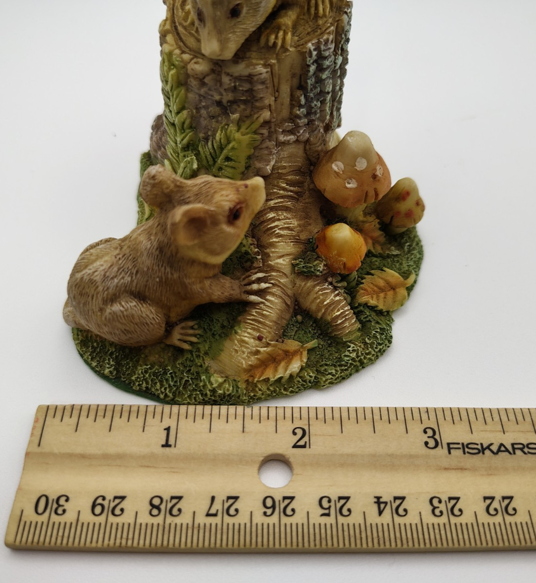 Vintage Mice & Mushrooms Resin Figurine