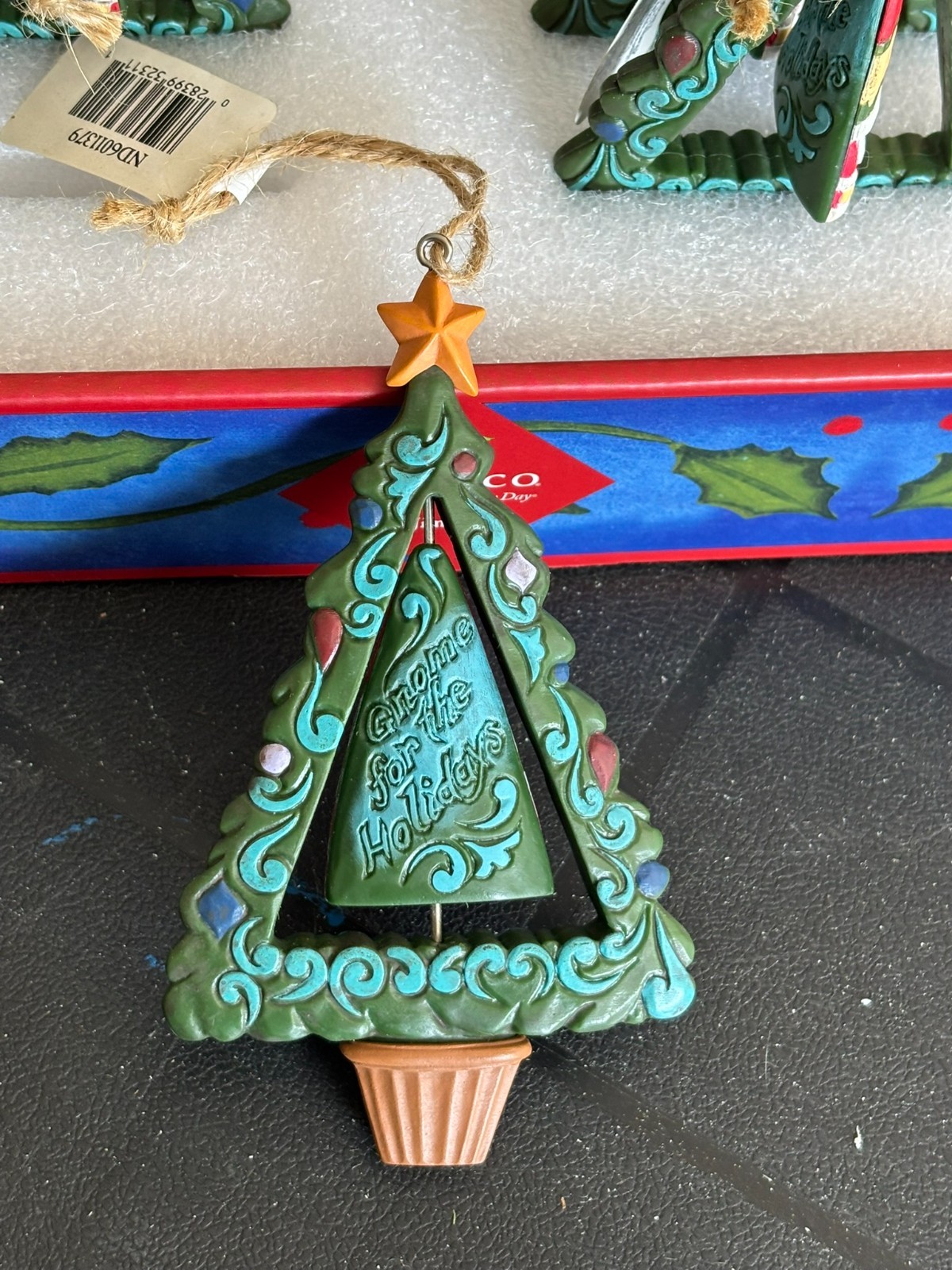 Jim Shore Rotating Gnome Christmas Tree Ornament 6011379 New RARE T