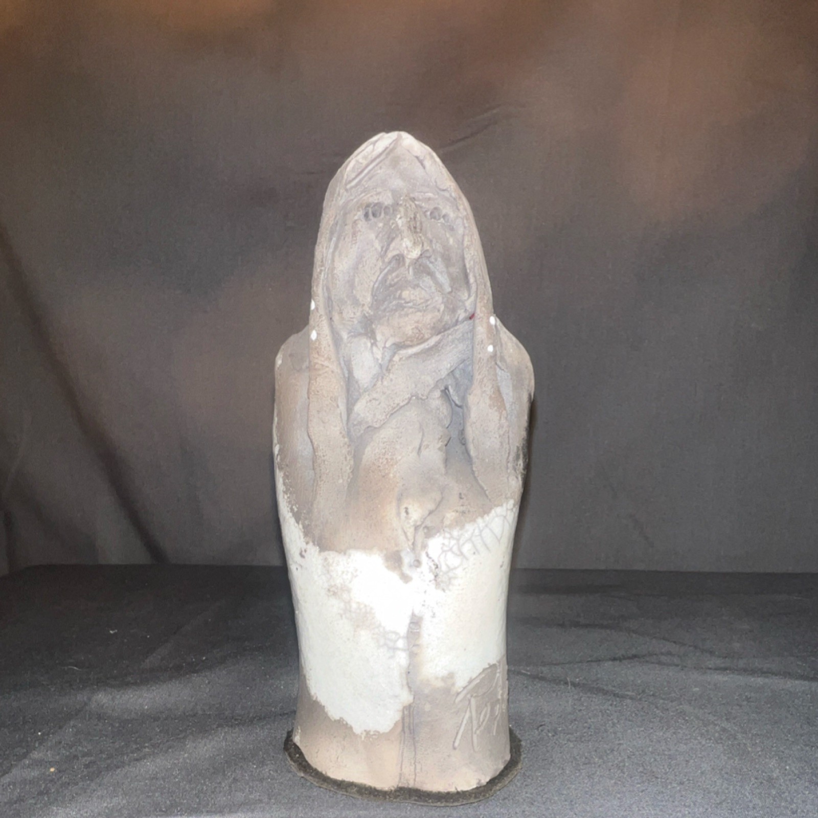 Robert Stroup Clay Sculpture Buffalo People Native Style Signed Southwest Art