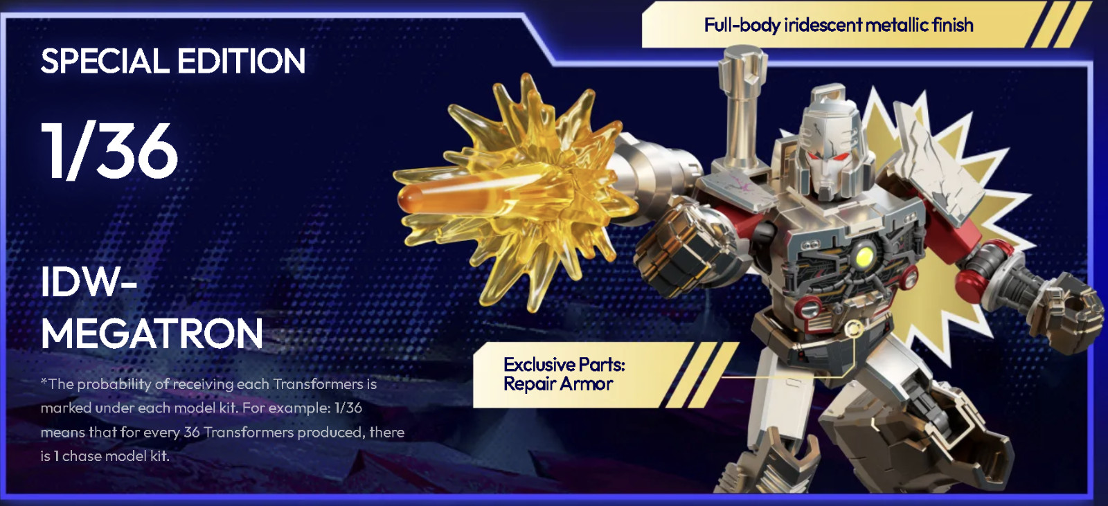 Blokees Transformers Shining Version 04 Mini Model Kit IDW-Megatron Hidden 1/36