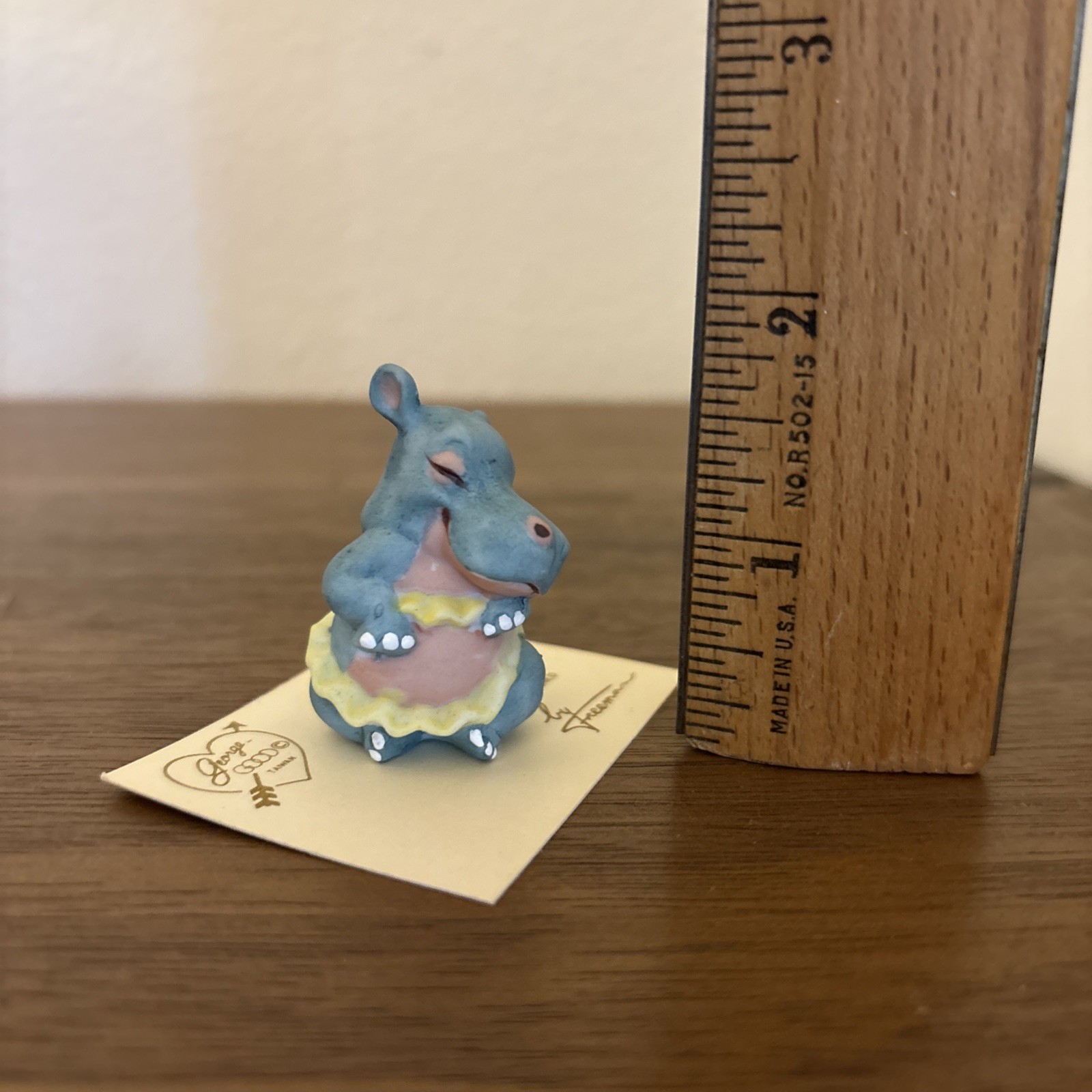 Vintage Freeman George Good Miniature Porcelain Happy Hippo Figurine – New