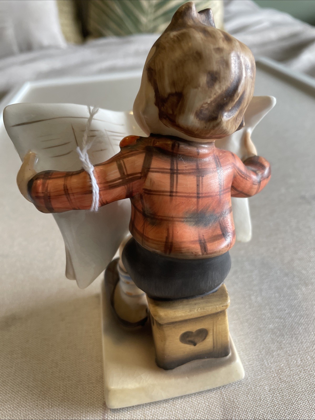 NAPCO CERAMIC BOY FIGURINE, “News” SH1C, Made in Japan