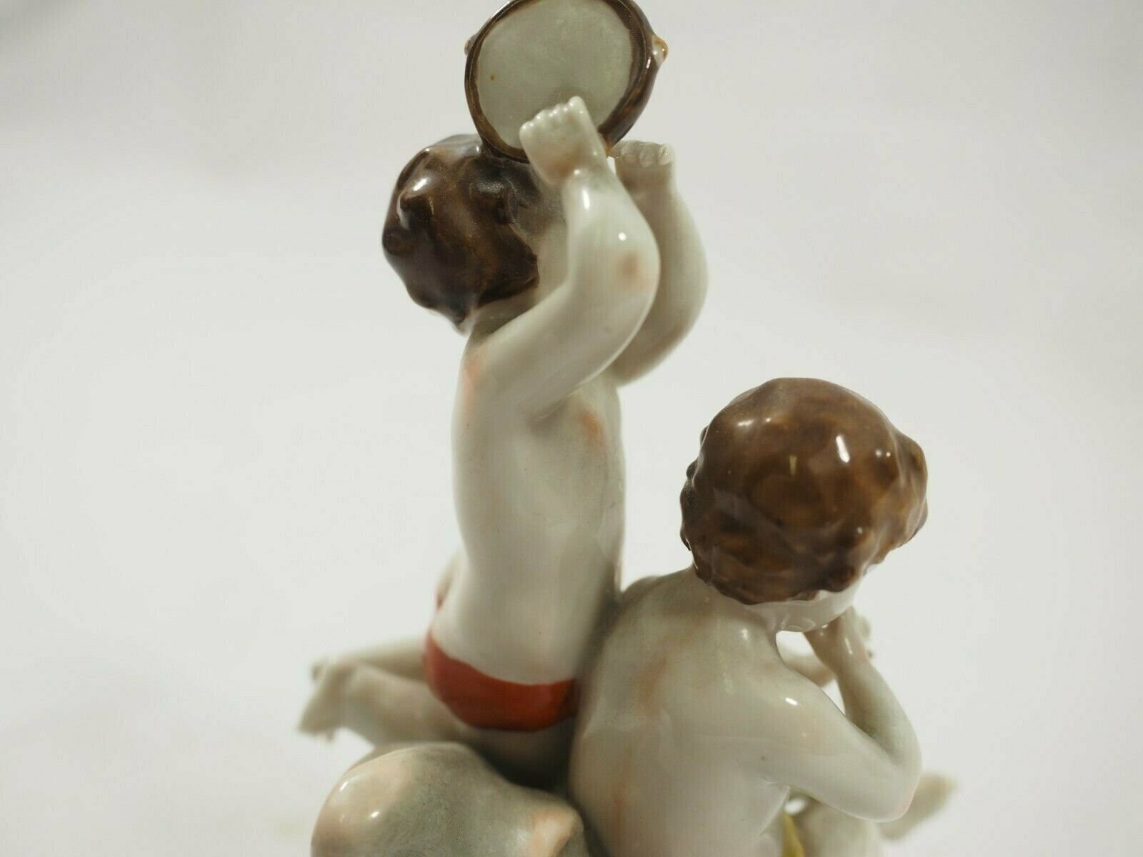 Adorable A.J.Uffrecht Porcelain figurine of two children playing Instruments