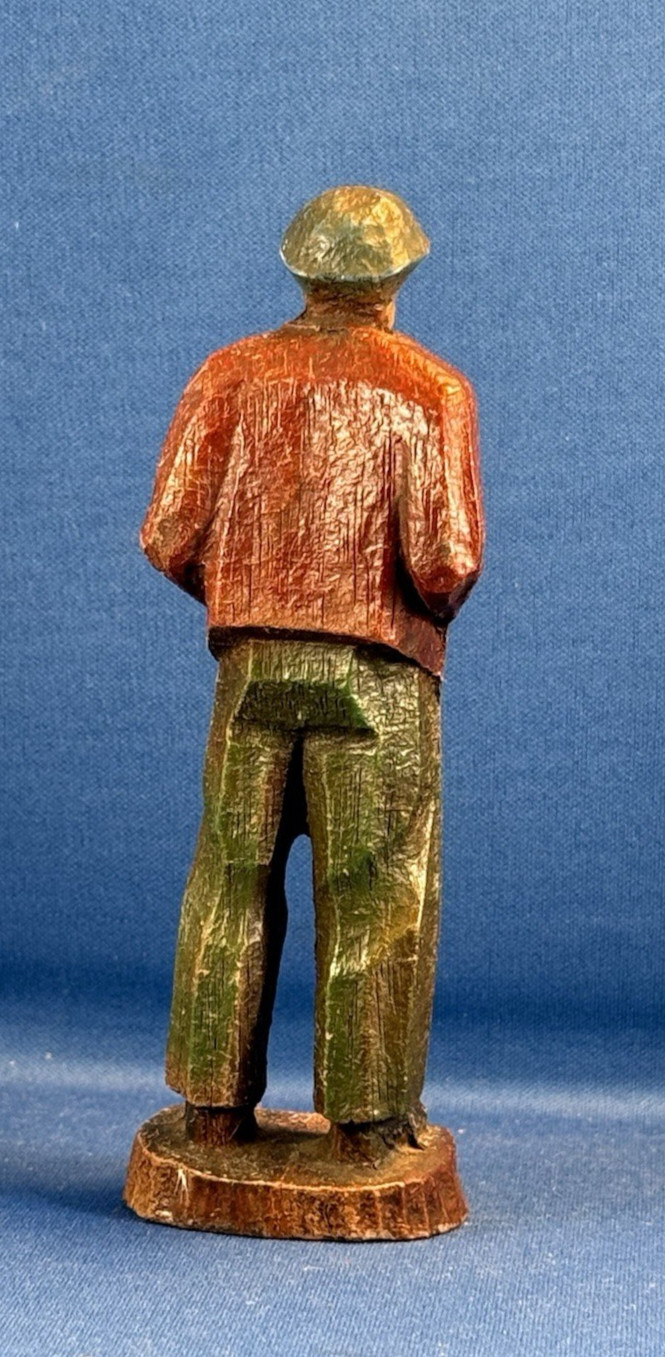 Wood Standing Man Figure Handmade Folk 5.25″