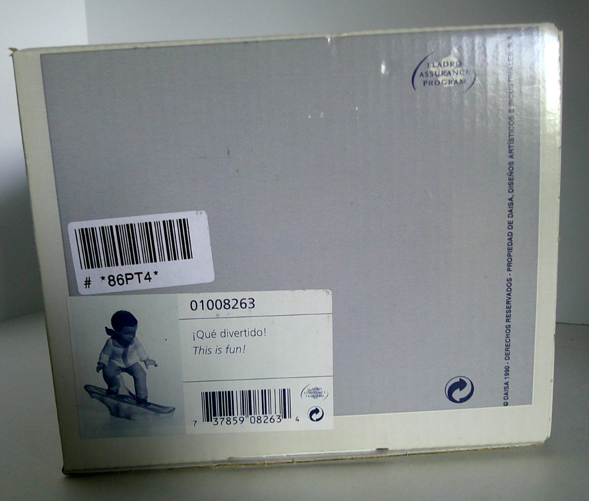 LLADRO “This Is Fun!” – #01008263 – Boy Snowboarding – Winter Whimsy Collection