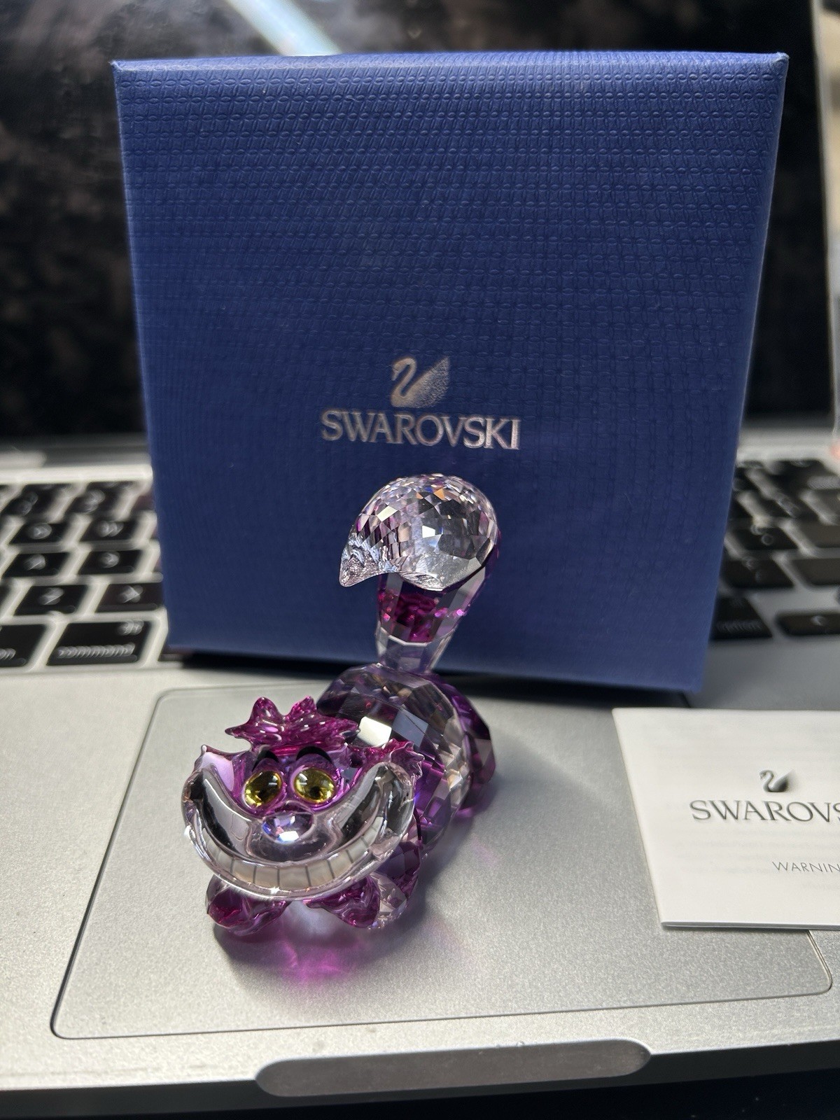 Swarovski 2016 Cheshire Cat Disney Rare 5135885 Alice In Wonderland Figurine Box