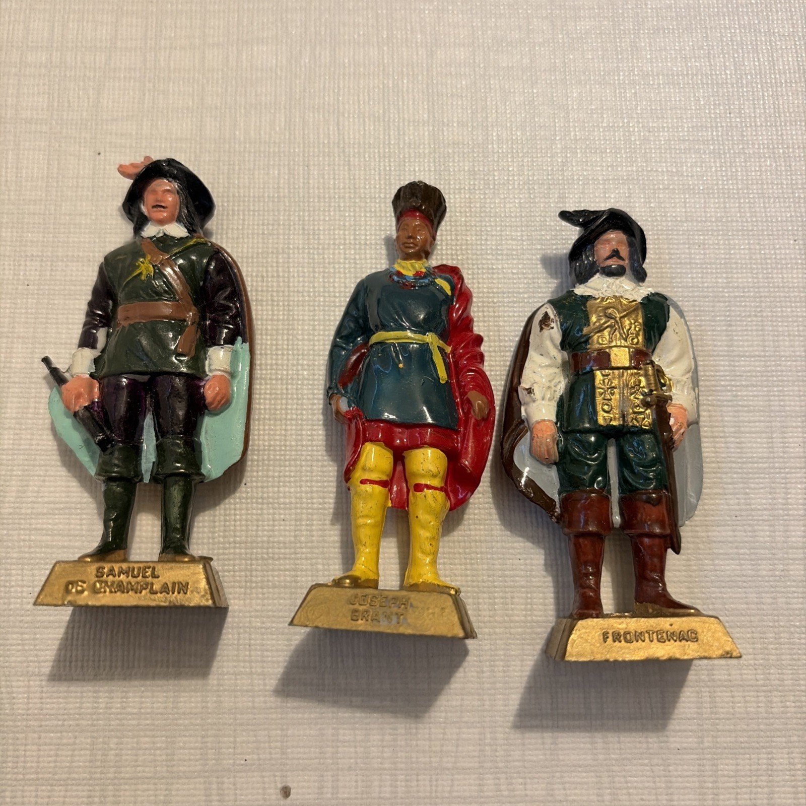 3 Vintage 1960’s Lipton Tea MARX Famous Canadians Premiums Figures
