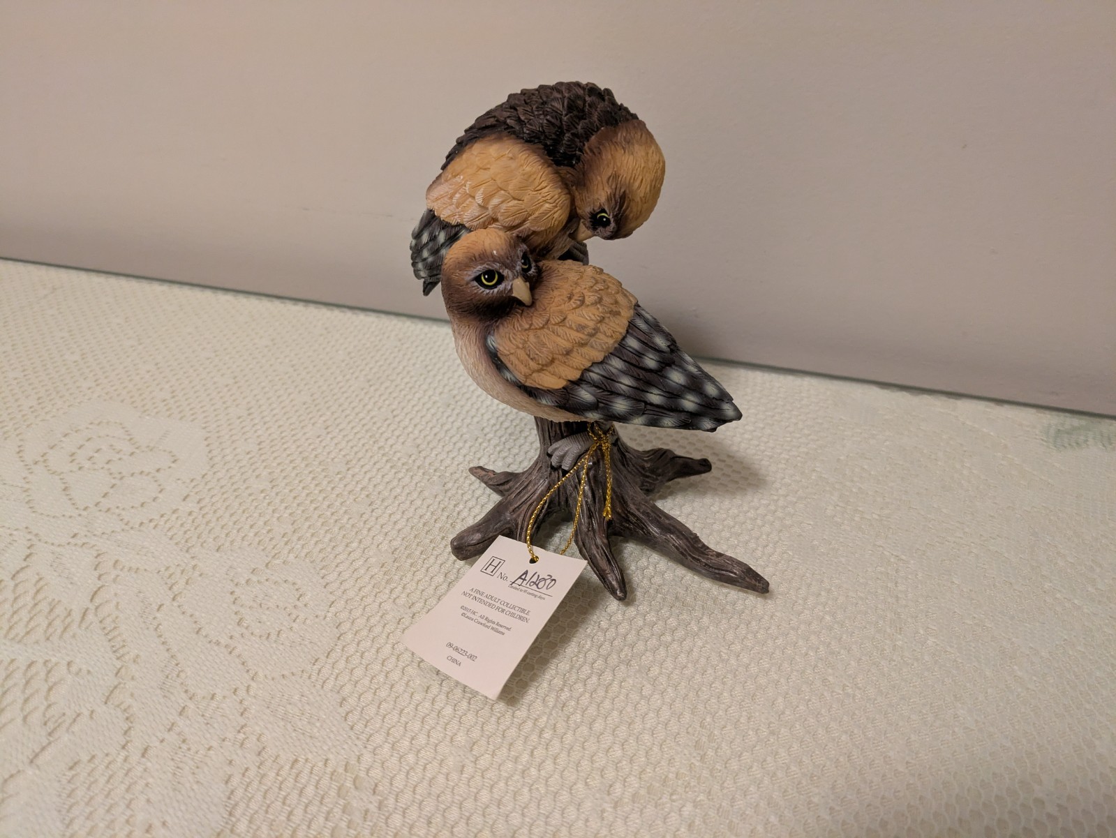 Laura Crawford Williams “ALWAYS TOGETHER” Owl Sculpture ~ 5″ x 5″ Wide