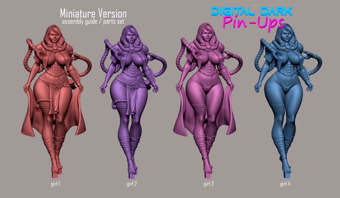 Digital Dark Pin-Ups NSFW : Female Tech Priest – Resin (1:4-1:24 scale) Figure