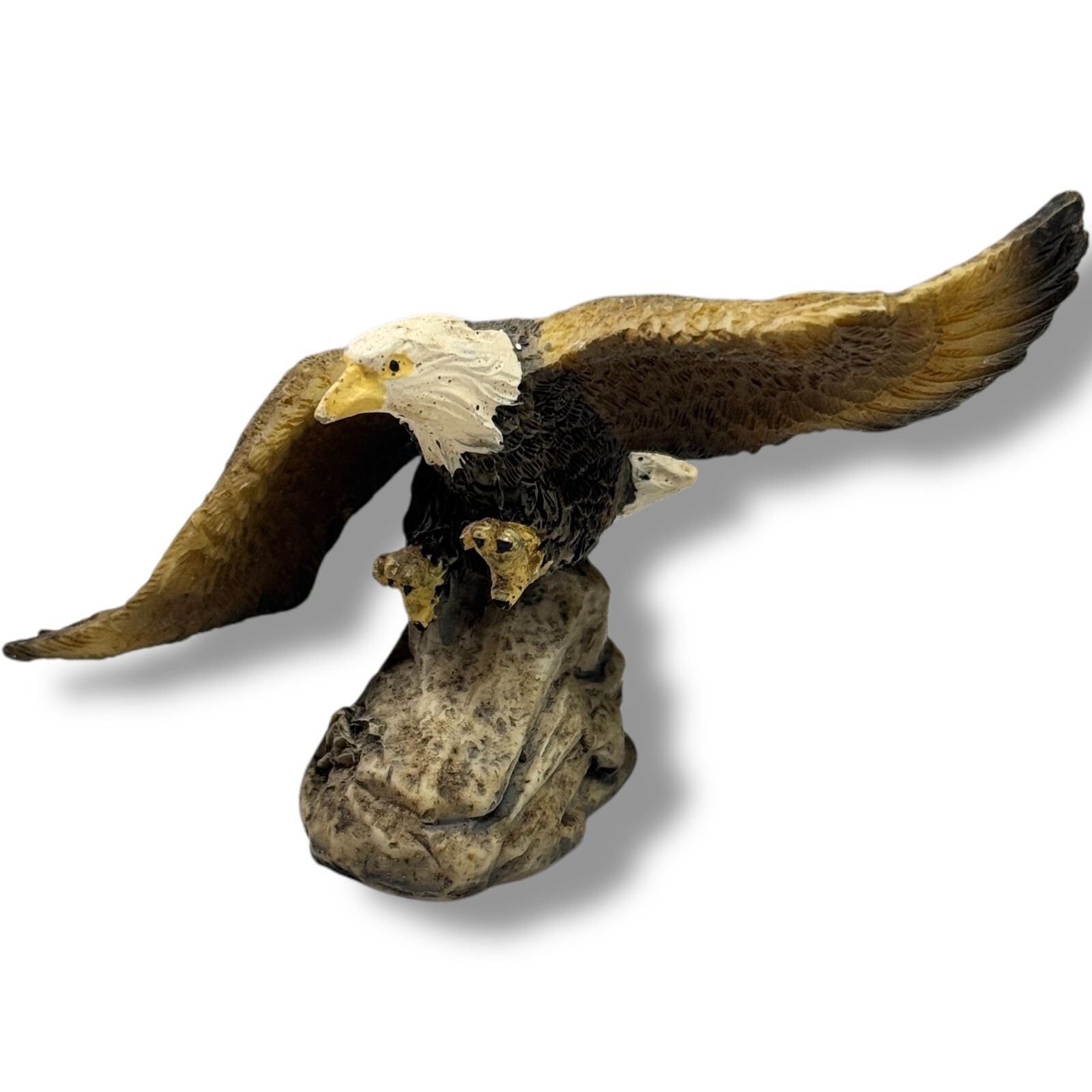 Porcelain Eagle Flying Figurine 2.5 in Tall 4in Wide Paper Weight Office Art