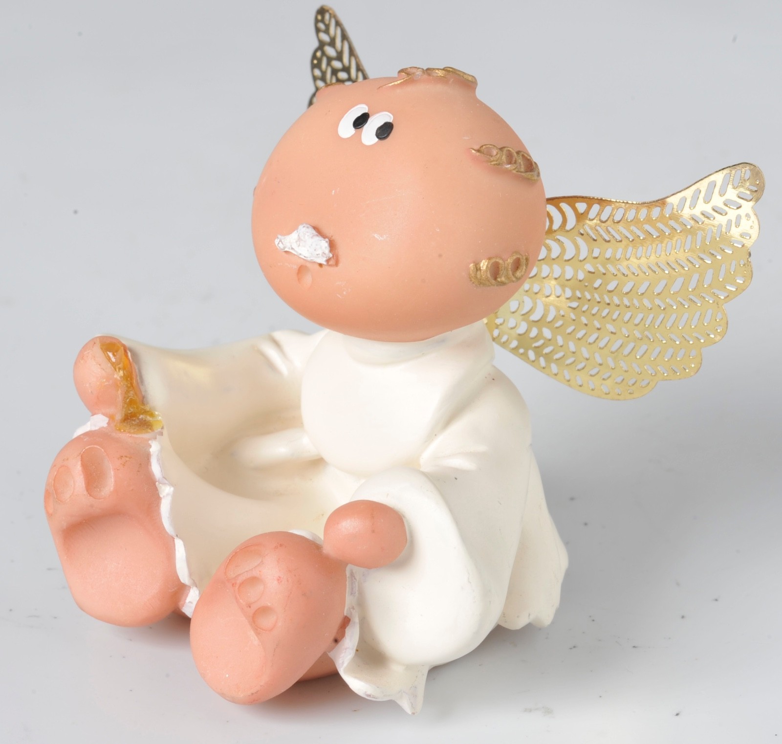 Russ Berrie Kirk’s Kritters Angel Cheeks Mustache Figurine 2002 Rare