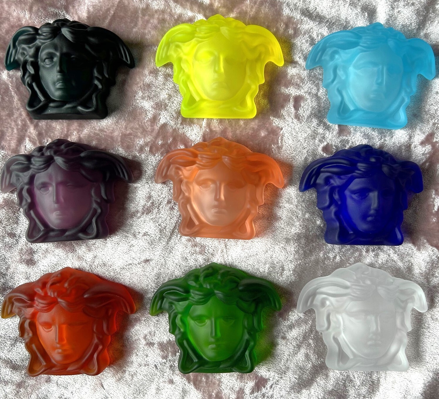 Yellow Uranium Glass Medusa Head Crafts Ornament NEW Changes to Green i UV Light
