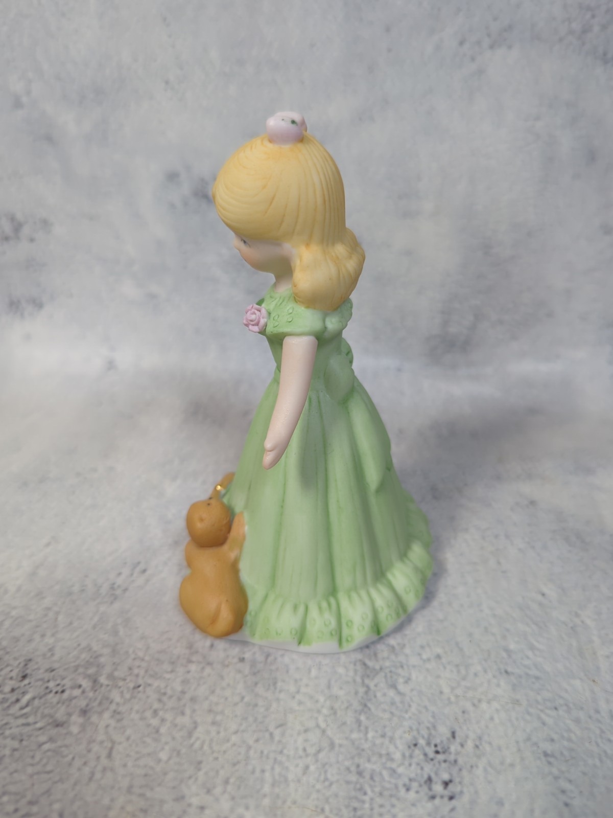 ENESCO Growing Up Birthday Girls Age 7 Porcelain Figurine Brunette 1981 Vintage