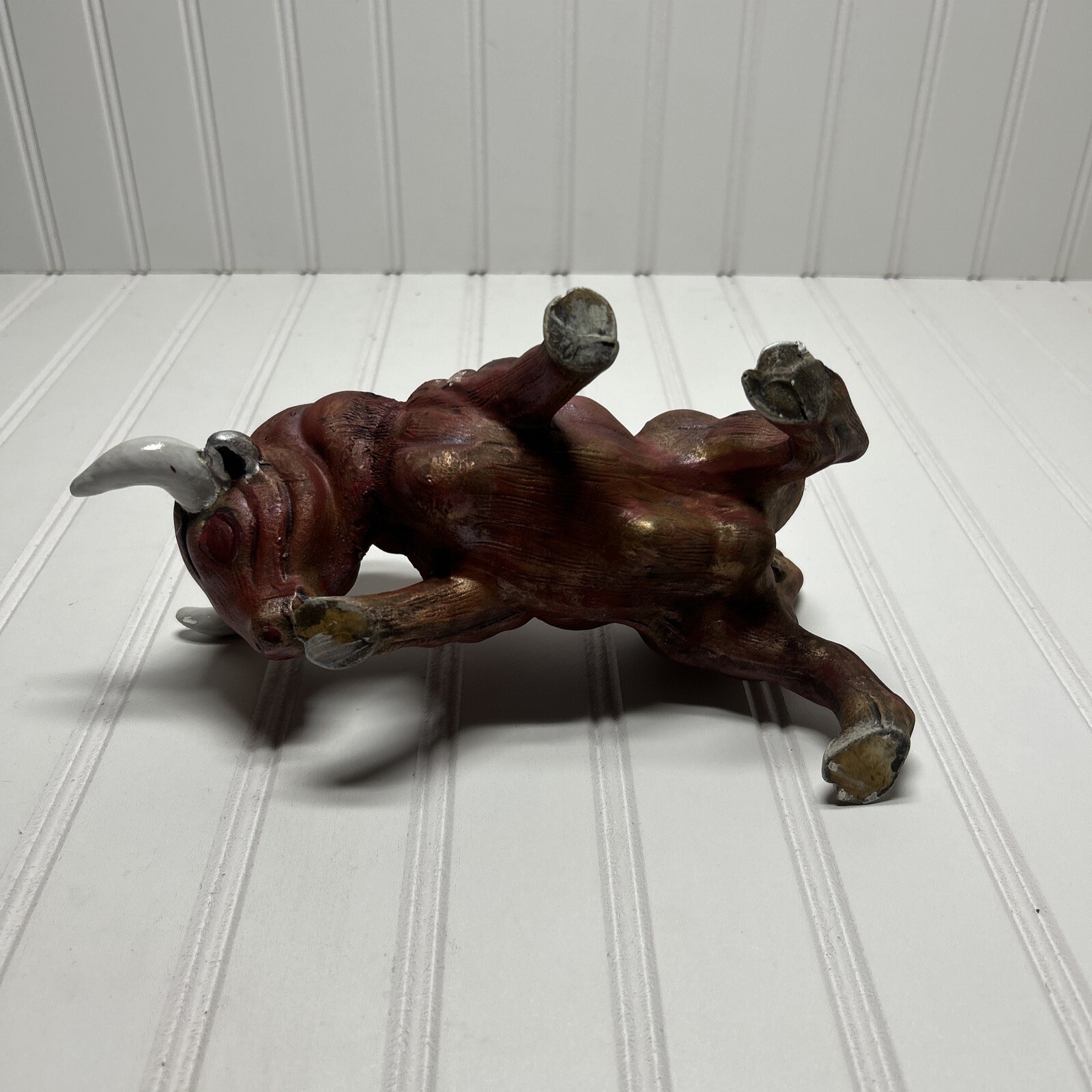 Vintage Bull Figurine Planter Japan Matte Glossy Horns
