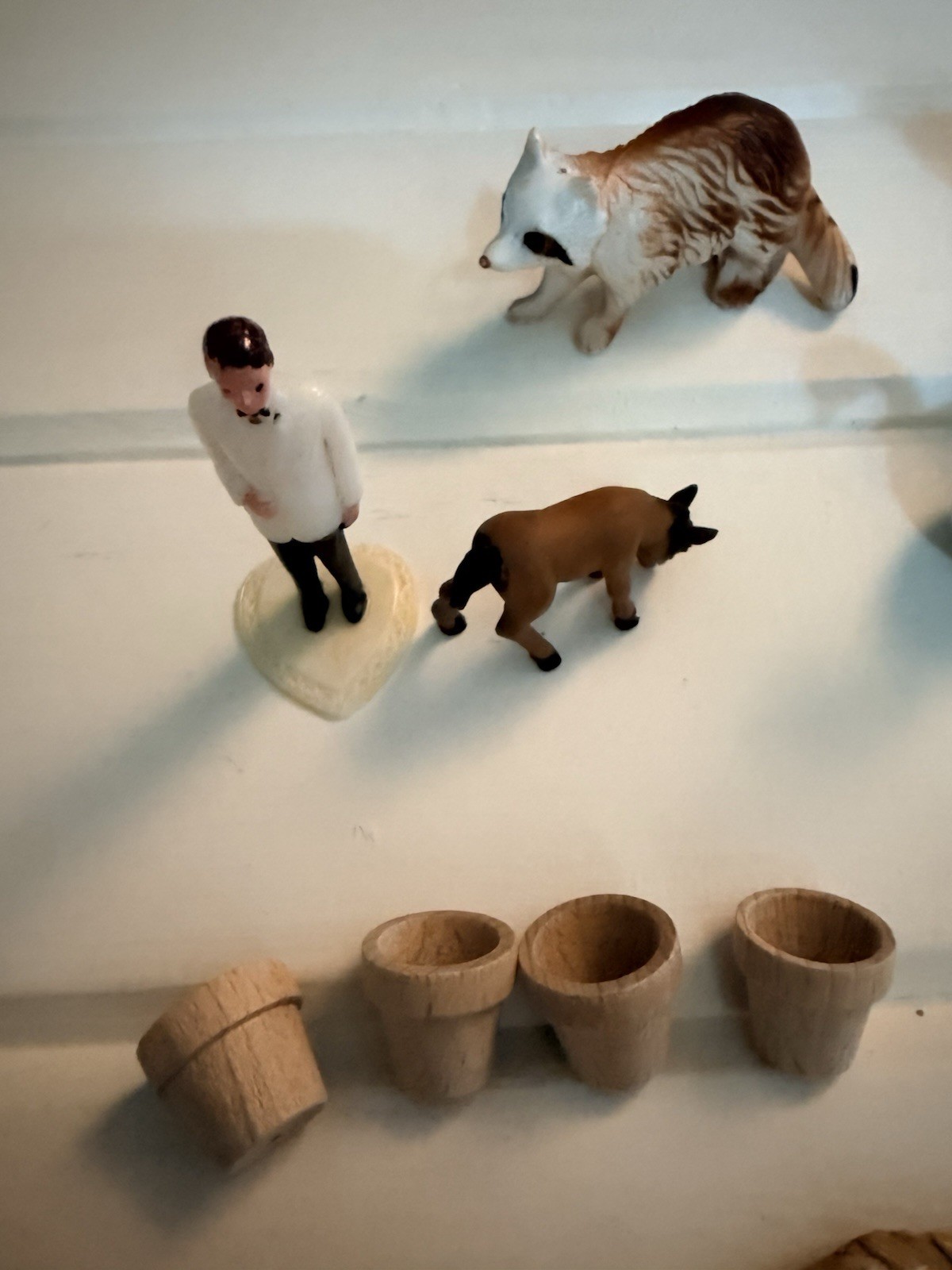 Miniatures Figurines Dollhouse Shadowbox Vintage Animals Goose Cat Misc Lot