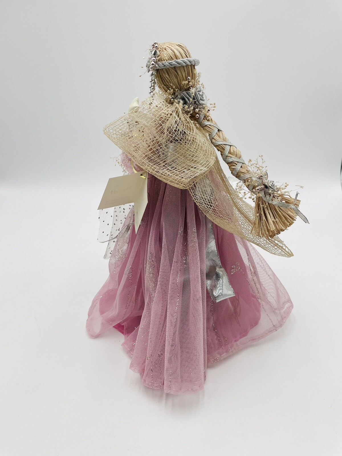 Handcrafted Artist Doll Fairy Angel Pink Rose Lace 12” Creations By Heidi Ford