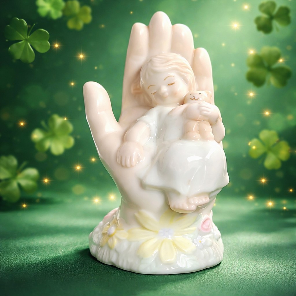 Vintage porcelain “In God’s Hand” figurine, part of the Valencia Collection. 3″