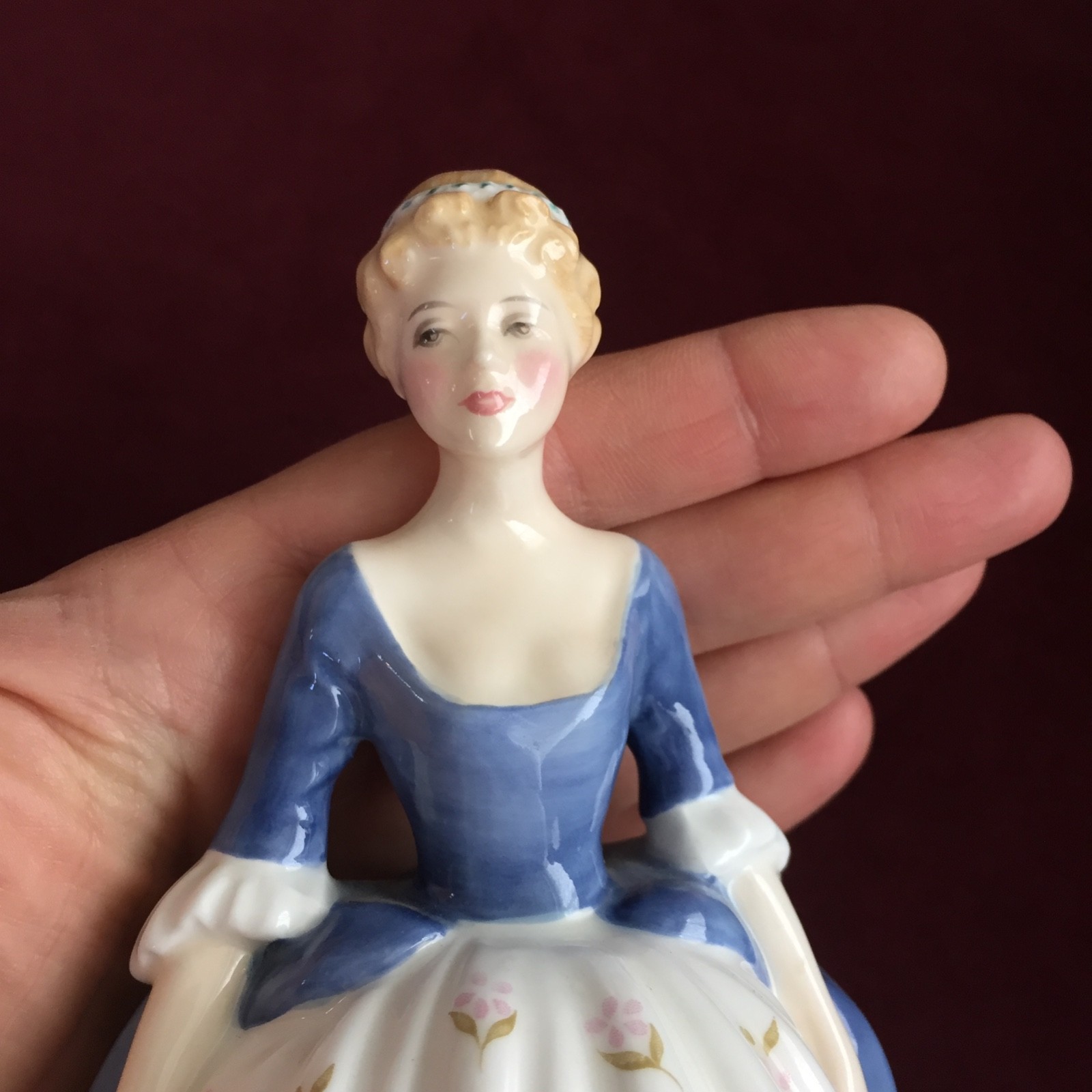 Royal Doulton Alison, Whimsical Pretty Lady Blue Floral, Vintage Bone China 2336