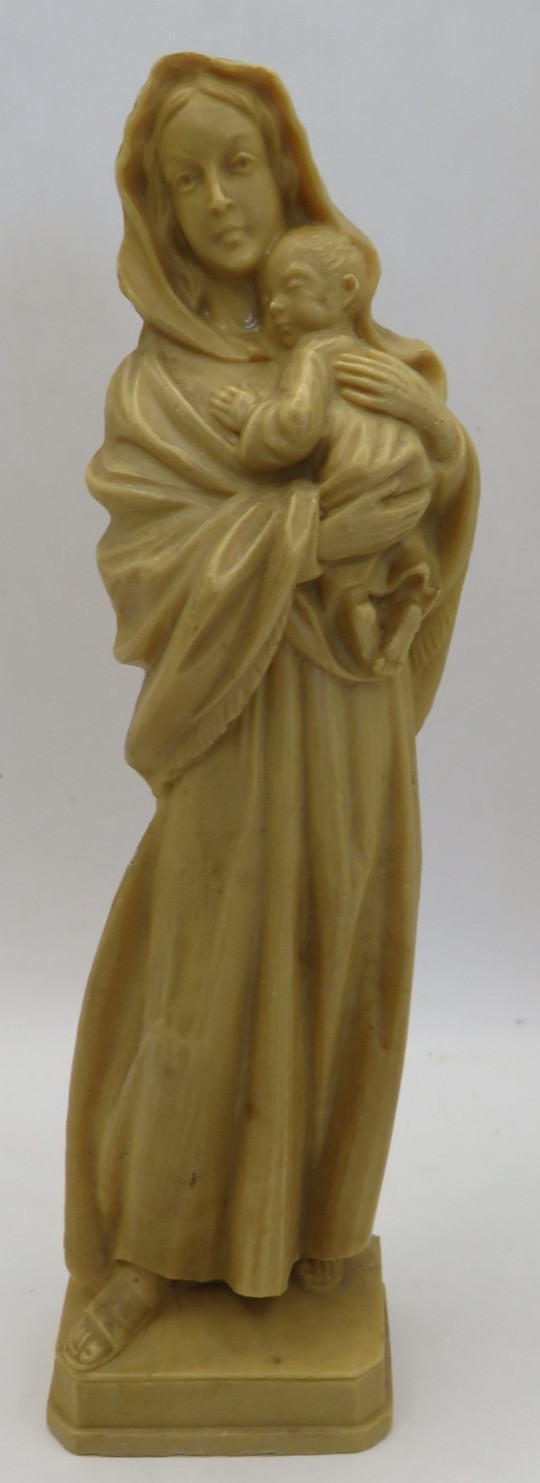 Vintage Madonna and Child Statue Figurine Virgin Mary holding Jesus 6 1/4″”