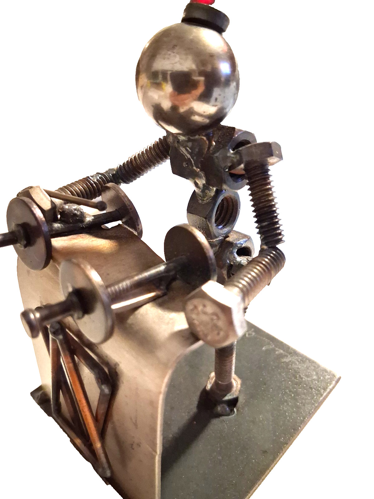 Weight Lifter Men Metal Bolt Figurine, Miniature Athlete body builder