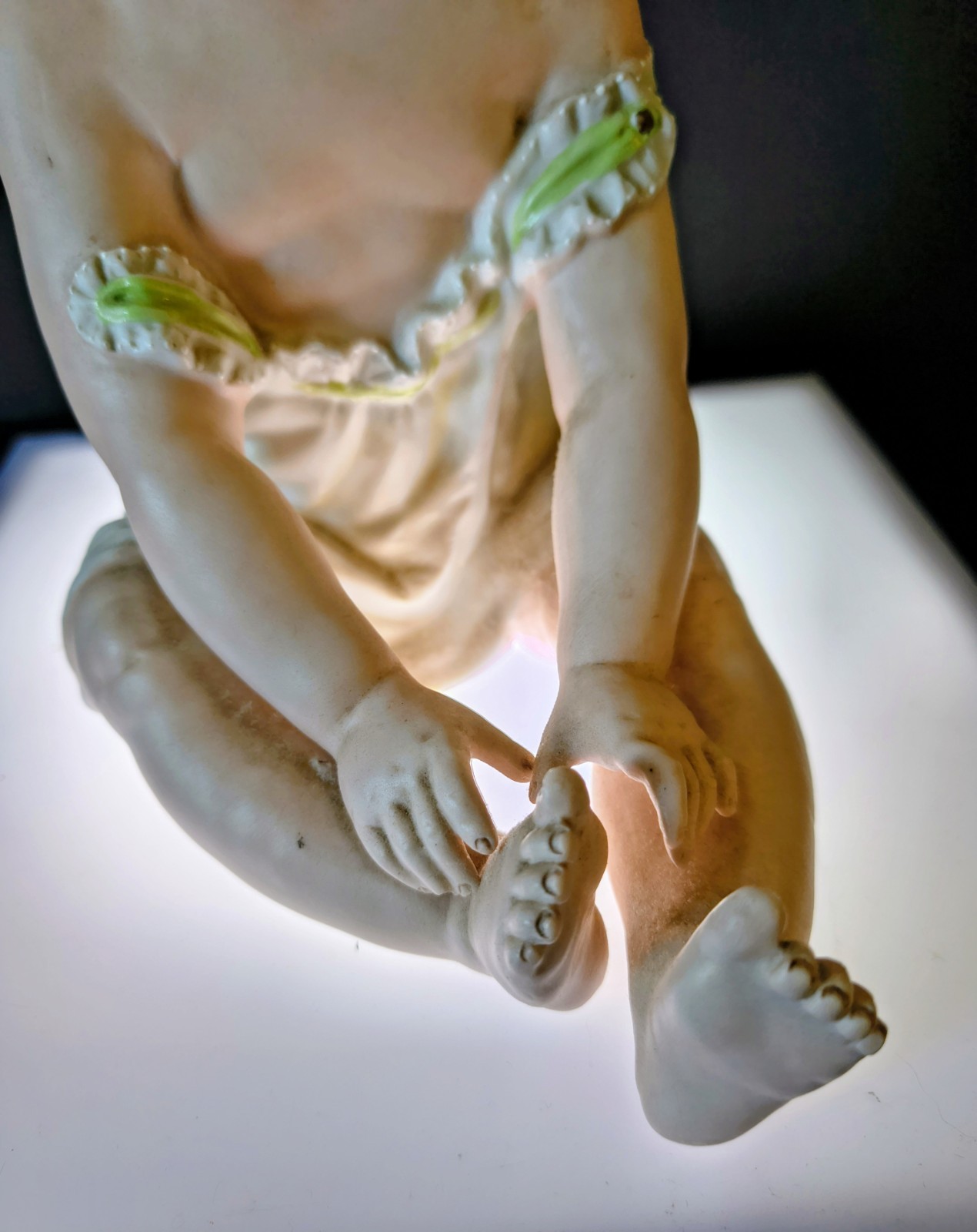 Victorian Heibach Bros. Bisque Porcelain German 8″ Tall Piano Baby C1890’s