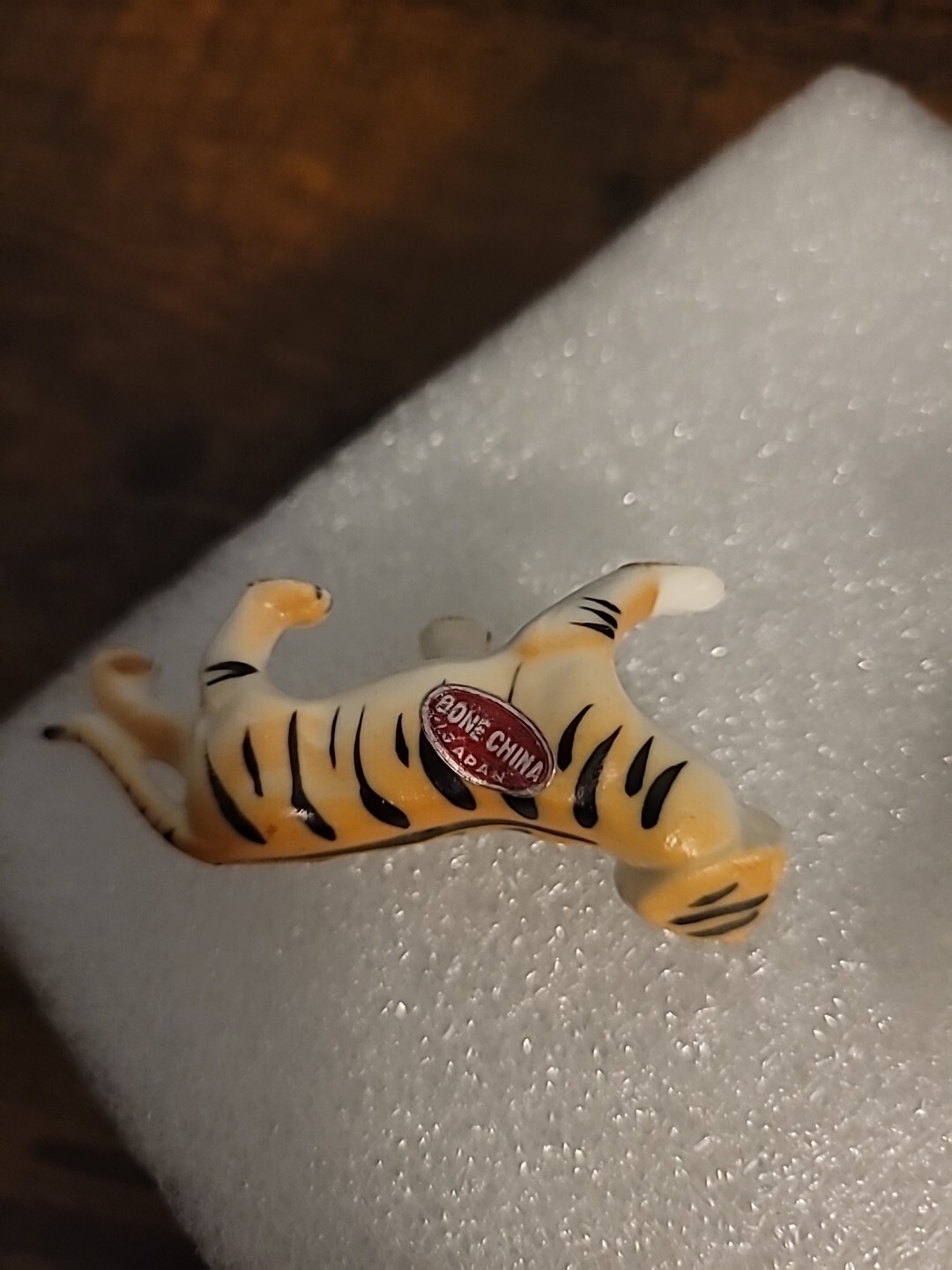 Bone China Tigers Set Of 2 Lot Africa Jungle Figurine Big Cats Sticker Minature