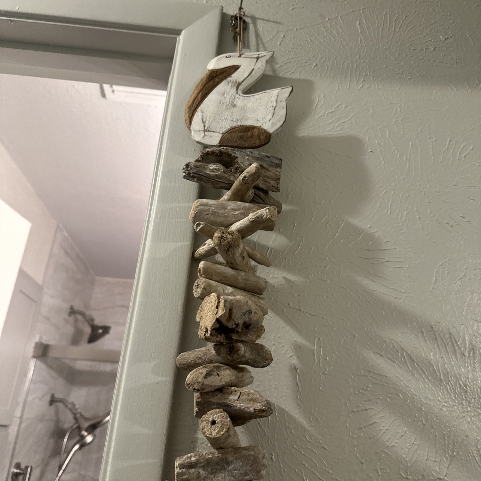 Coastal Driftwood And Pelican Hanging Beach Decor From Ft Meyers Florida 32”