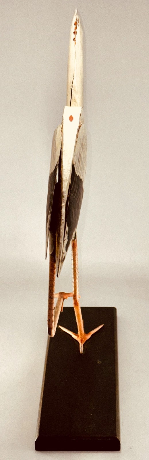 Vintage Designer Palecek Metal Standing White Stork Circa 1980