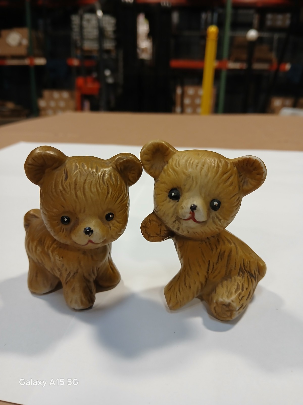 Set of Vintage 1960’s Hand-painted Matte Bisque Ceramic Bear Cubs Japan