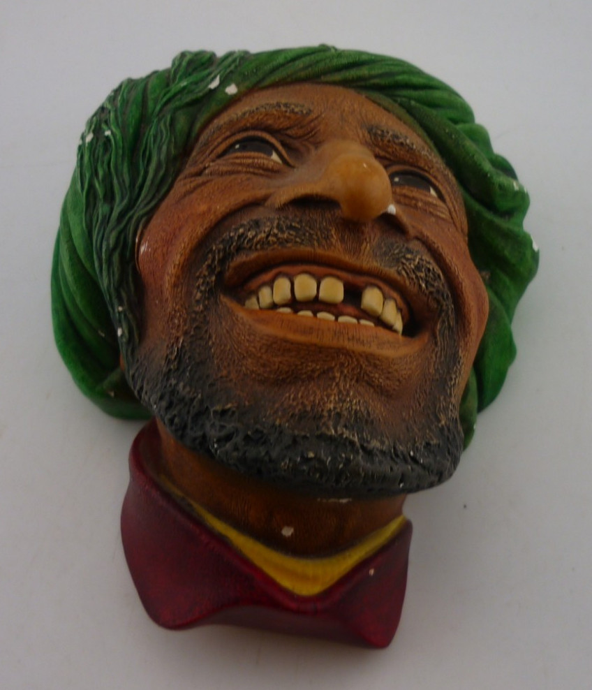 Bossons Kurd Chalkware Wall Head Plaque 1963 Congleton England Hand Painted