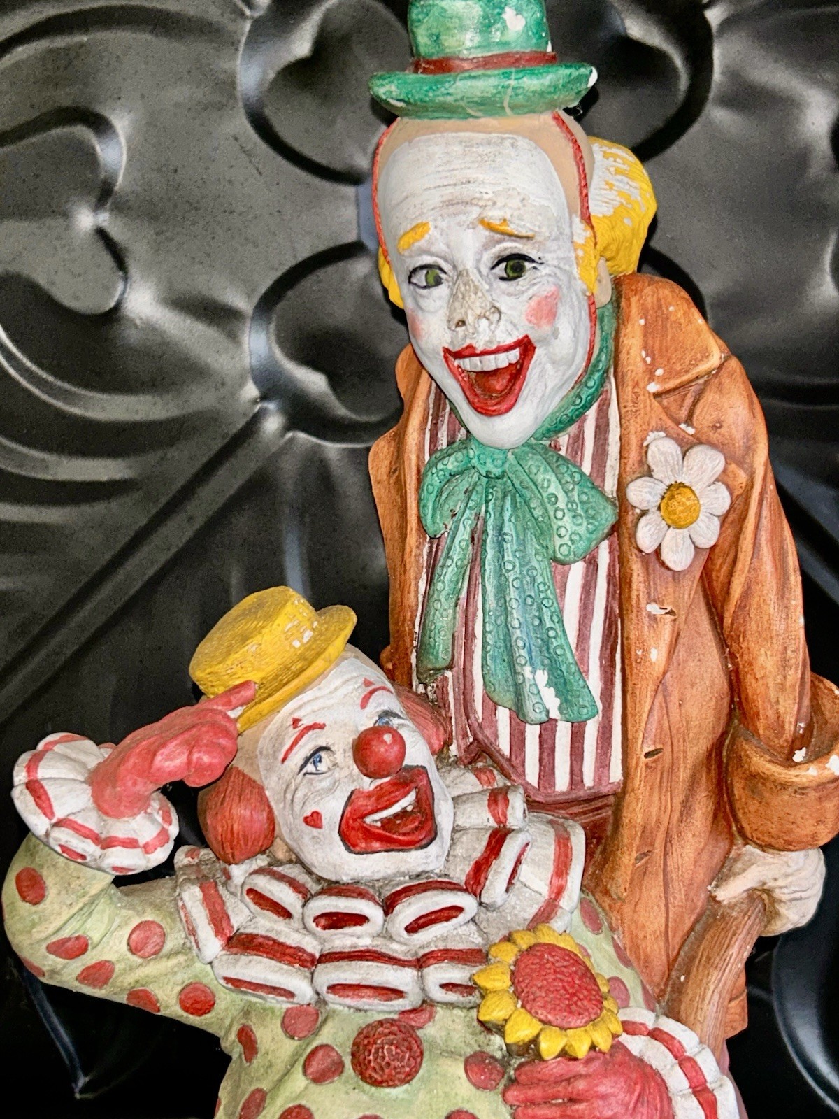 Apst Bros. of Calif 1981 Hand Painted Multicolor Resin Clown Figurine