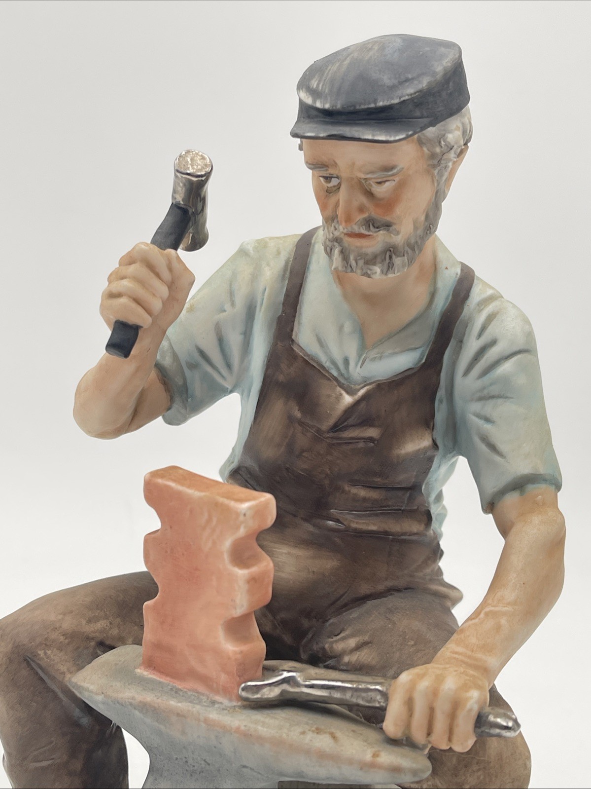 Capodimonte Porcelain Figurine Blacksmith Signed A. Benni 9″ Tall 44/166