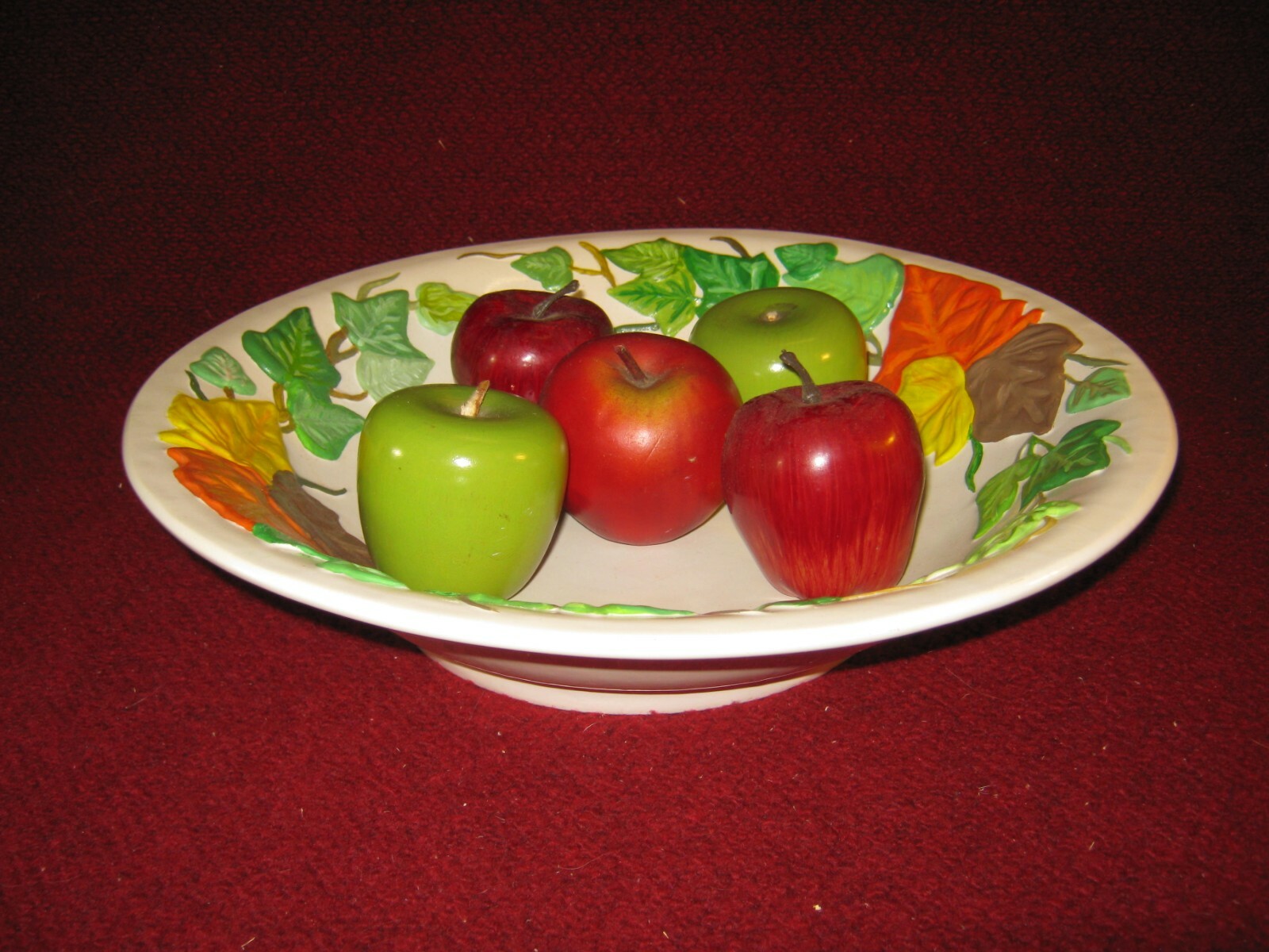 Faux Apples with Ceramic Bowl
