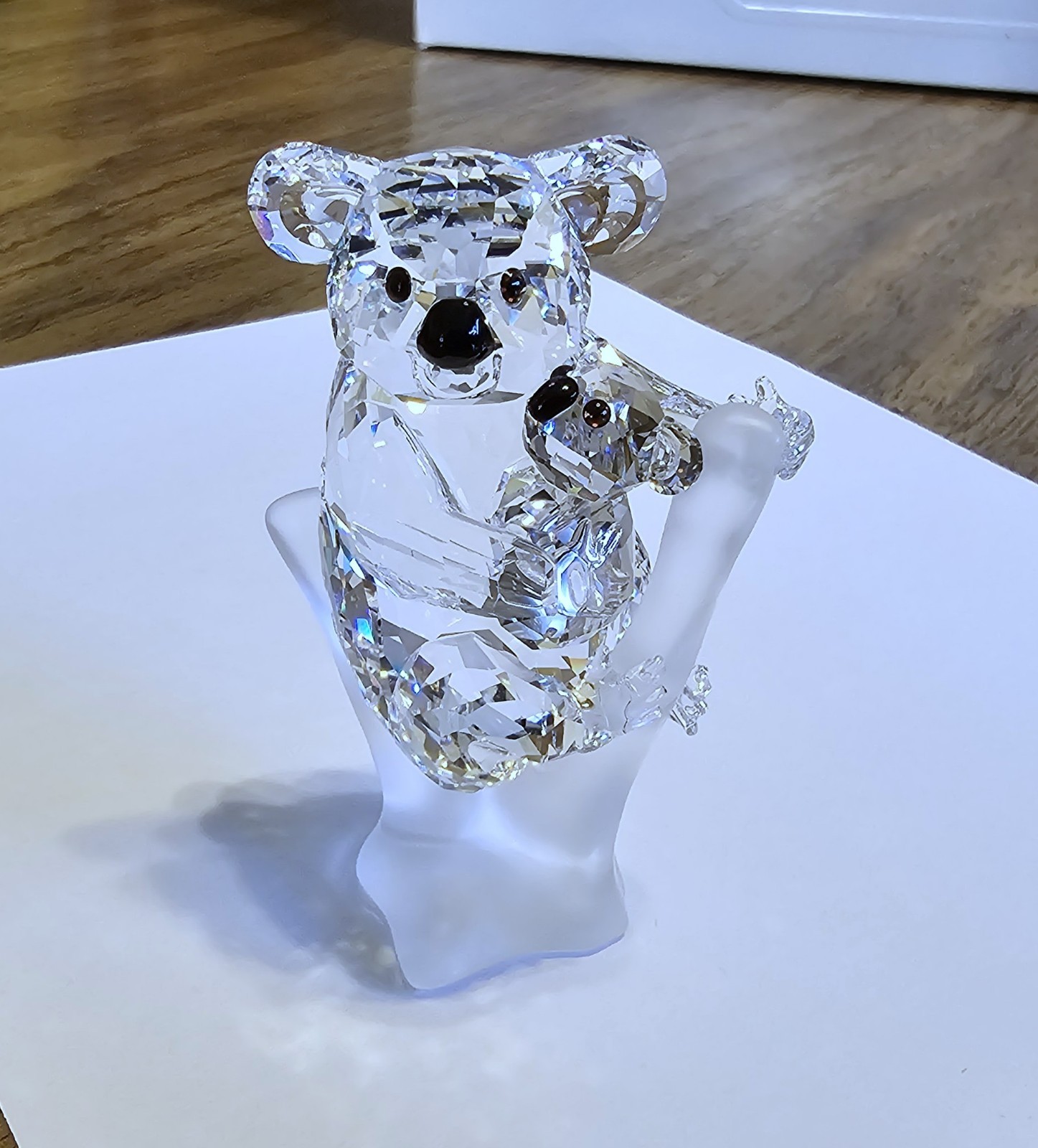🐨 Swarovski Crystal 2009 Rare Encounters Koala Mother Baby in Tree Figurine NIB