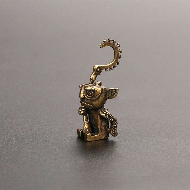 Solid Brass Robot Guard Statue Tea Pet Ornament Cartoon Character Toy Miniature