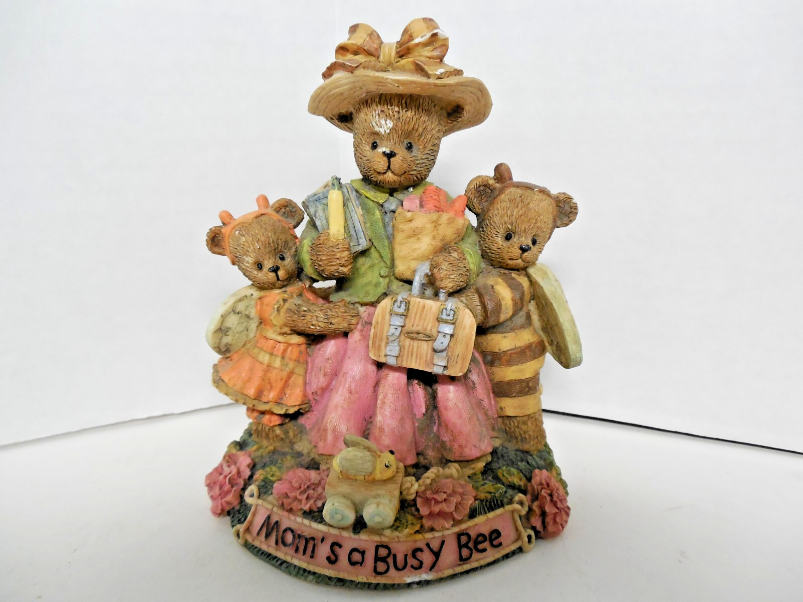 1998 Vintage Young Berry Hill Bears Figurine “Mom’s A Busy Bee” Figurine 5.5 in