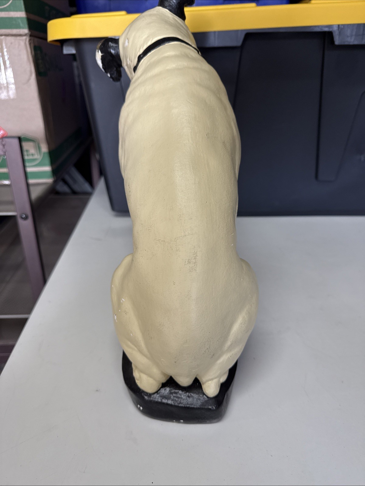 Vintage RCA Advertising Nipper Dog Chalkware Statue Jack Russell Terrier 14.5″!