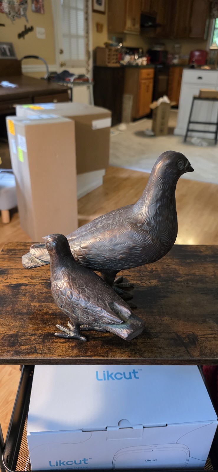 Pair (2) Andrea By Sadek Ceramic Textured Brown Bronze Finish Dove Birds – China