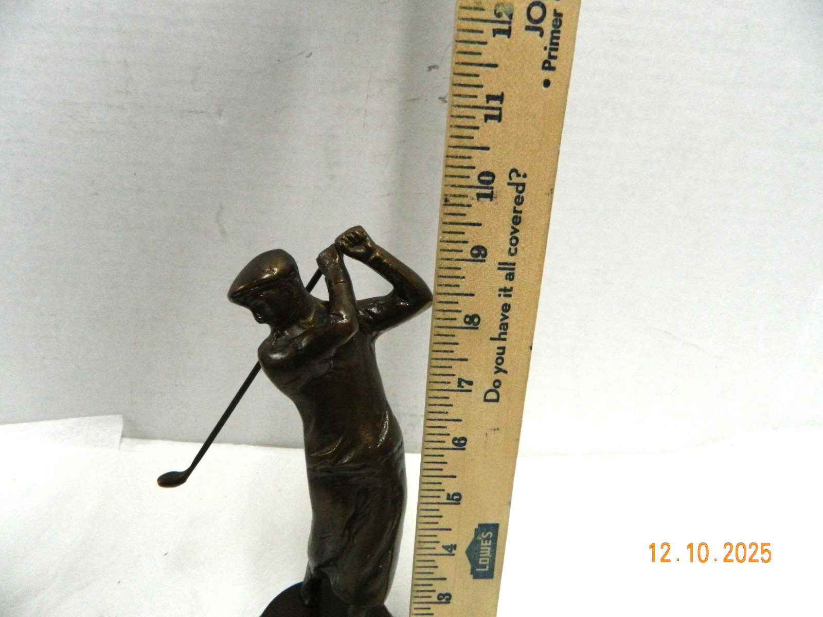 BRONZE ATHLETE PLAY GOLF MAN BRONZE SCULPTURE STATUE FIGURINE FIGURE 9 1/2”