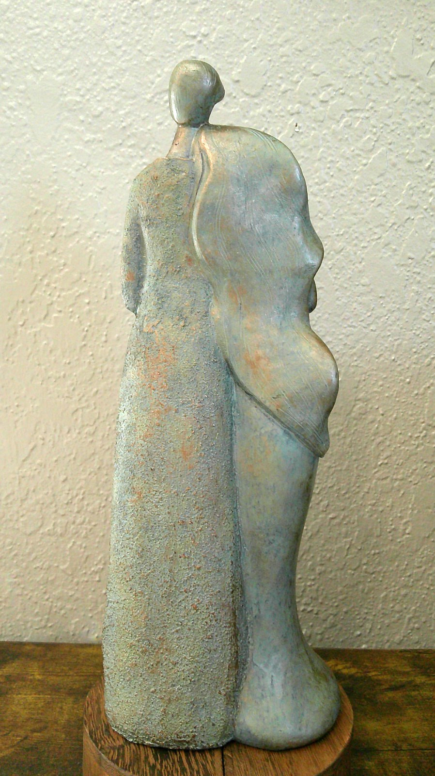 Modern Gold Green Resin “Family” Mother Falther Child Baby Sculpture