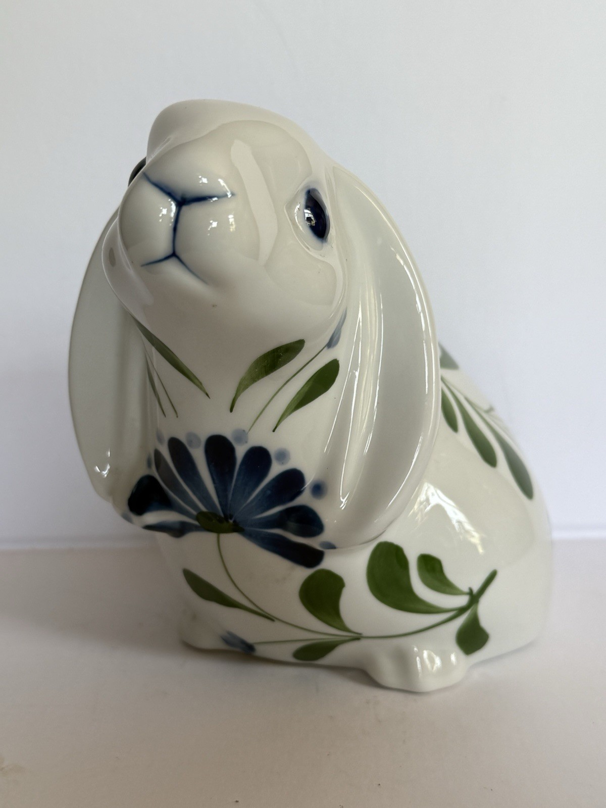 Dansk Int’l Vintage Ceramic “Sage Song” Collection Rabbit Figurine Blue Floral