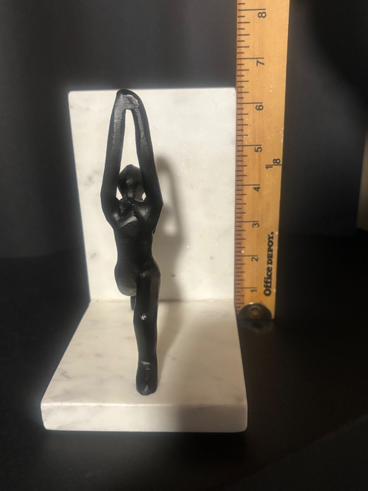 Single Yoga Pose Figurine on Marble Base Decor Paperweight Bookend