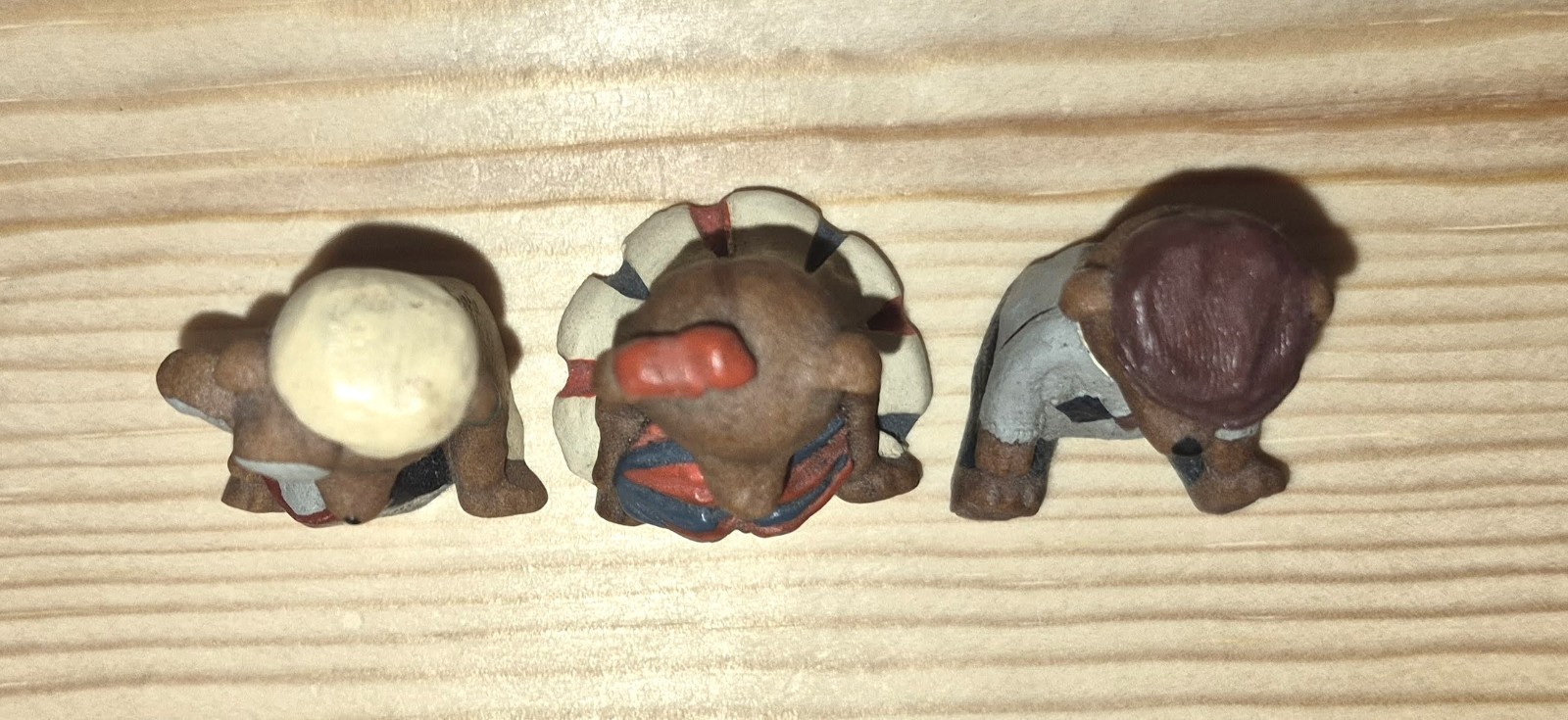 Miniature Resin Bears Unbranded 1 1/2″ tall, Golfer, Cheerleader, Boy Set of 3