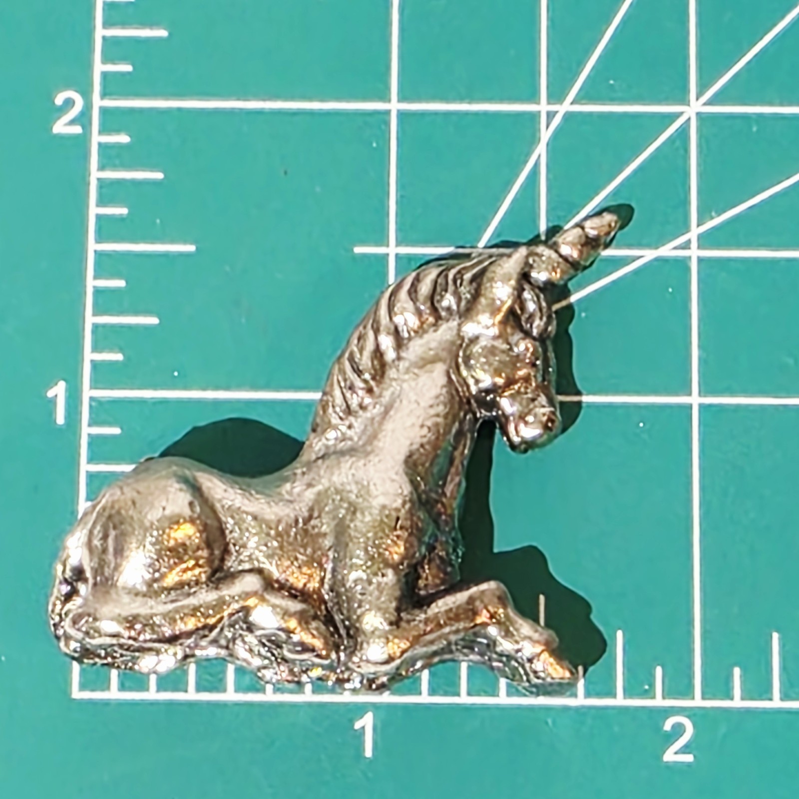 Lot of 5 Vintage Mini Silver Tone Metal Animal Figures 2 Deer, 2 Dogs & Unicorn