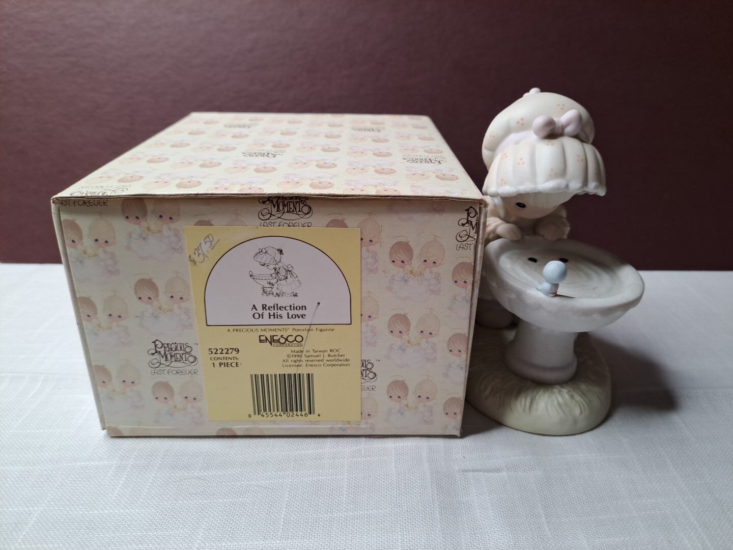 Precious Moments “A Reflection Of His Love” Box~Figurine~Bird Bath~Flowers~NIB